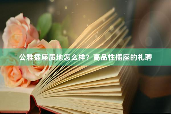 公雅插座质地怎么样？高品性插座的礼聘