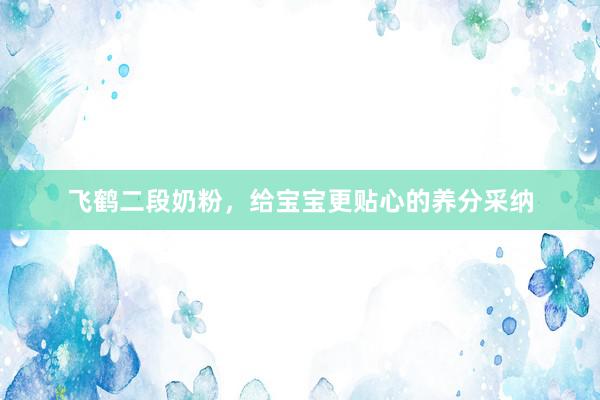 飞鹤二段奶粉，给宝宝更贴心的养分采纳